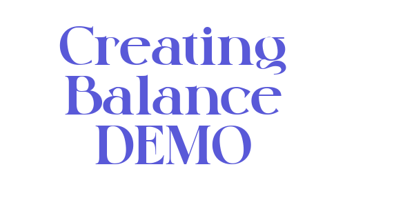 Creating Balance DEMO font free