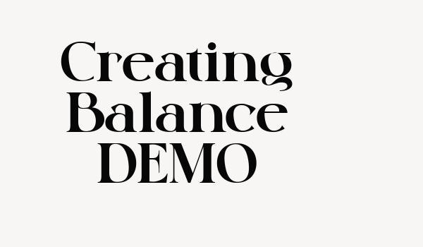 Creating Balance DEMO Font