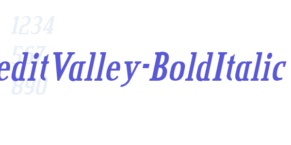 CreditValley-BoldItalic font free