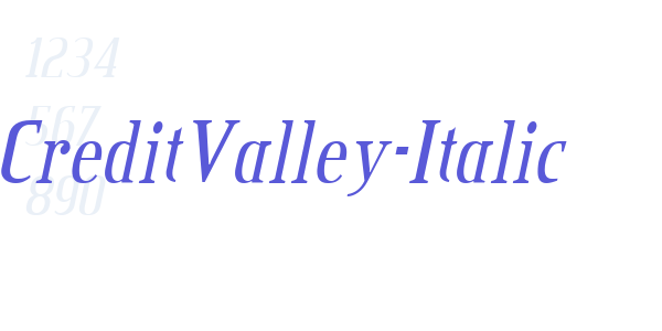 CreditValley-Italic font free