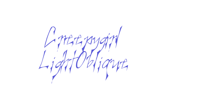 Creepygirl LightOblique Font Download