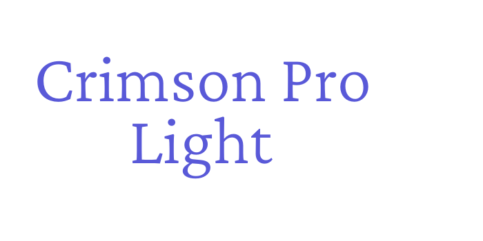 Crimson Pro Light Font