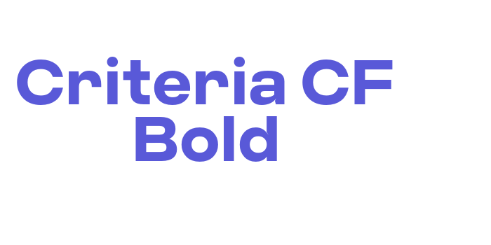 Criteria CF Bold Font Download