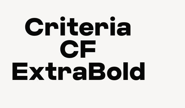 Criteria CF ExtraBold Font