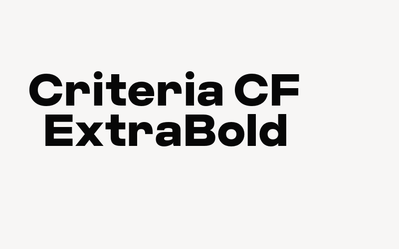 Criteria CF ExtraBold Font