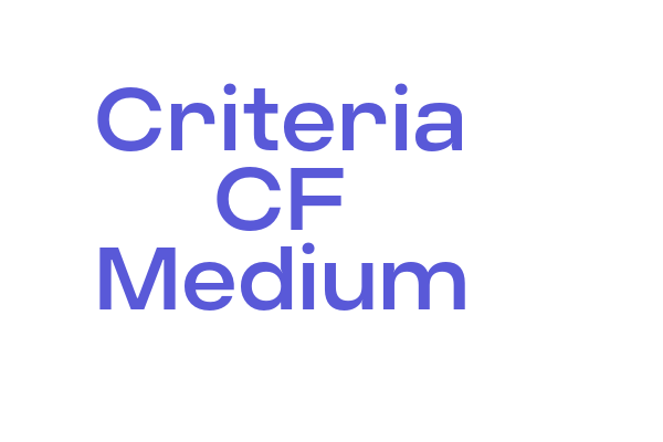 Criteria CF Medium Font