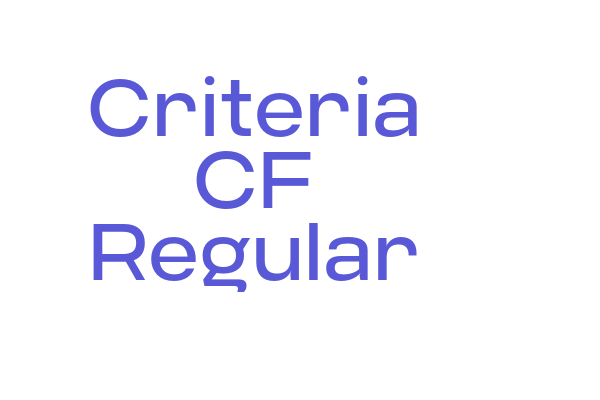 Criteria CF Regular Font