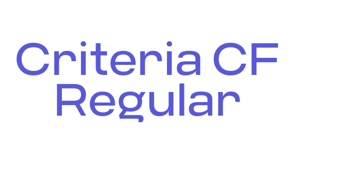 Criteria CF Regular Font Download