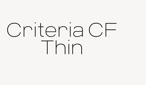 Criteria CF Thin Font