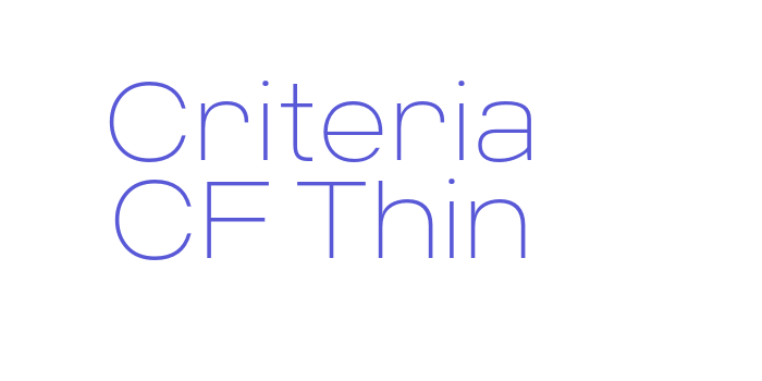 Criteria CF Thin Font