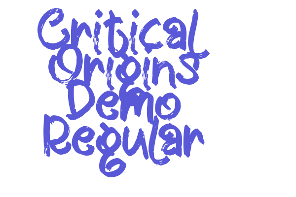 Critical Origins Demo Regular Font