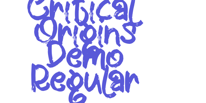 Critical Origins Demo Regular Font Download