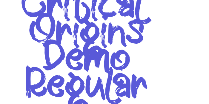 Critical Origins Demo Regular Font