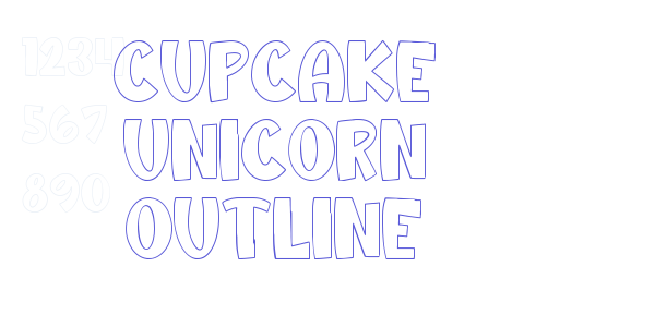 Cupcake Unicorn Outline font free