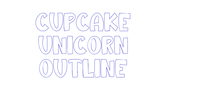 Cupcake Unicorn Outline Font Download