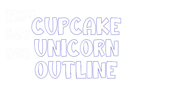 Cupcake Unicorn Outline font download