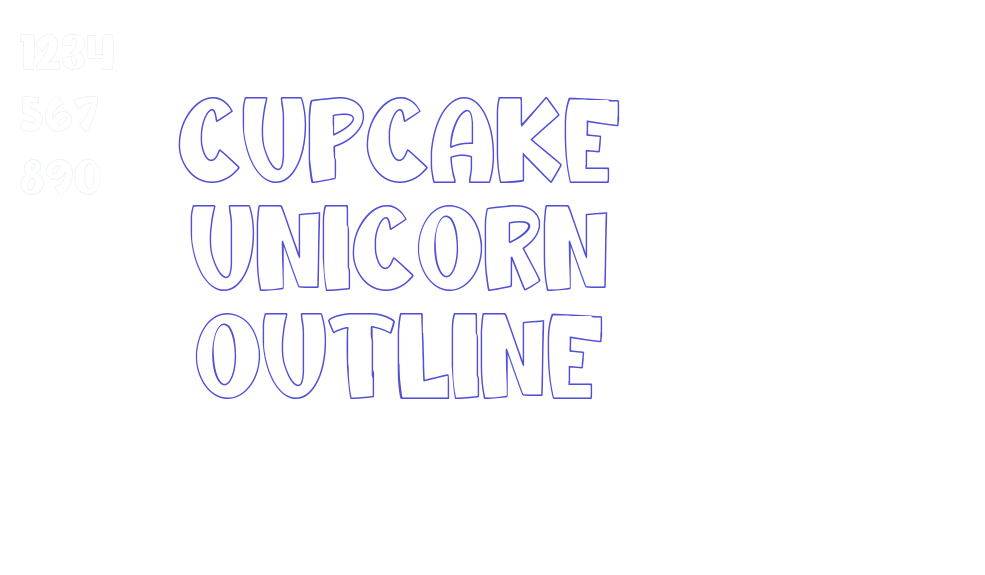 Cupcake Unicorn Outline-font-download