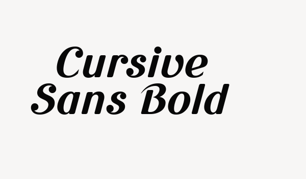 Cursive Sans Bold Font