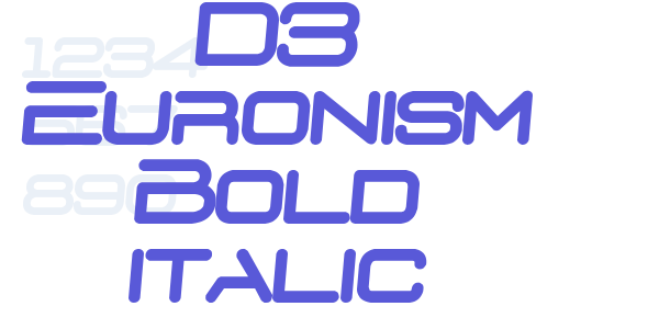 D3 Euronism Bold italic font