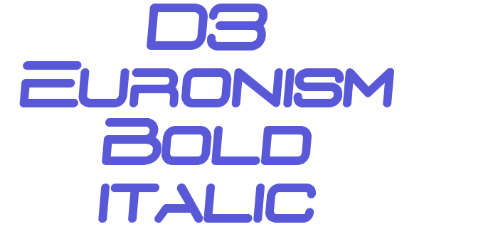 D3 Euronism Bold italic Font Download