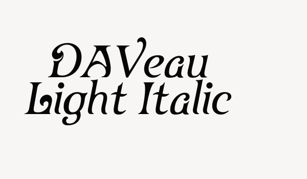 DAVeau Light Italic Font