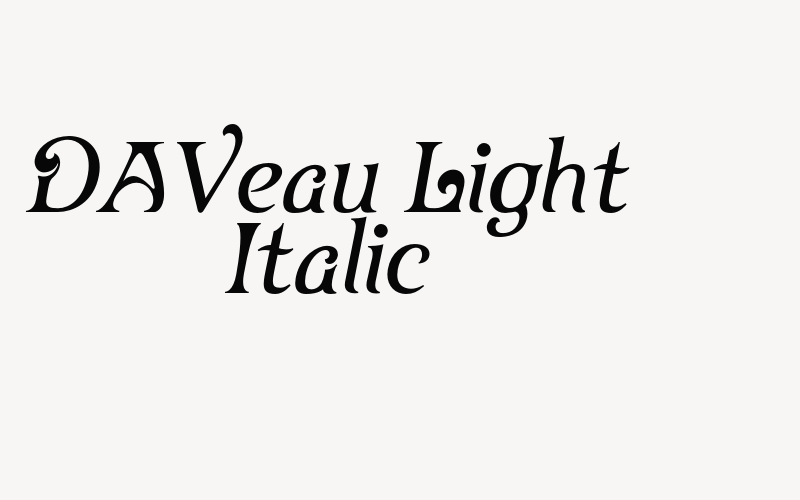 DAVeau Light Italic Font