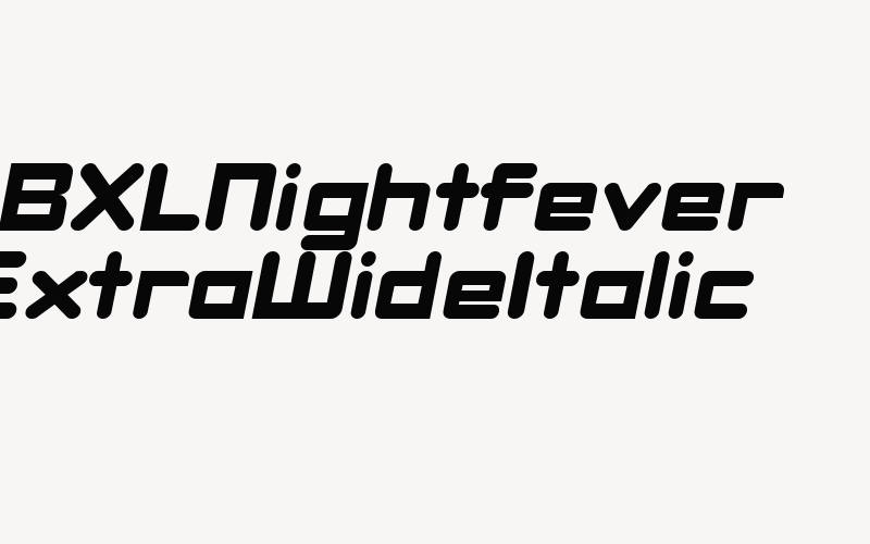 DBXLNightfever ExtraWideItalic Font