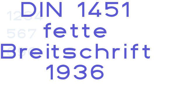 DIN 1451 fette Breitschrift 1936 font free