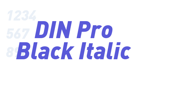 DIN Pro Black Italic font free