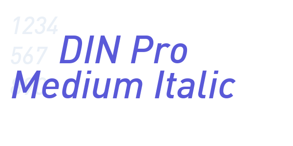 DIN Pro Medium Italic font free