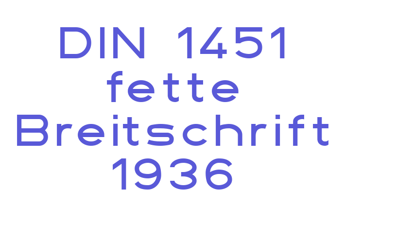 DIN 1451 fette Breitschrift 1936 Font Download