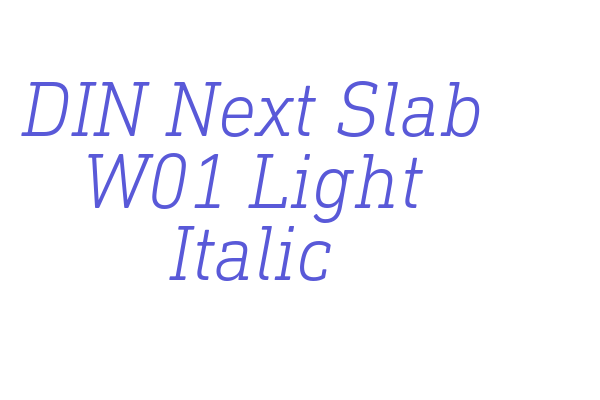 DIN Next Slab W01 Light Italic Font