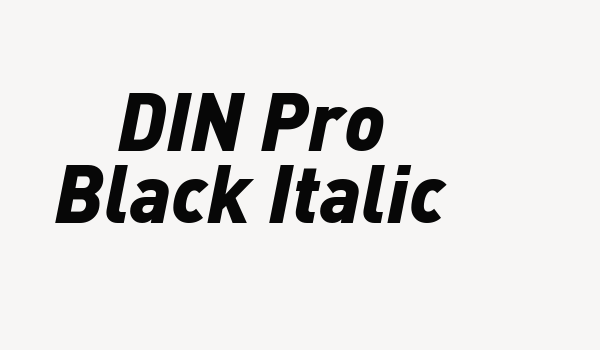 DIN Pro Black Italic Font