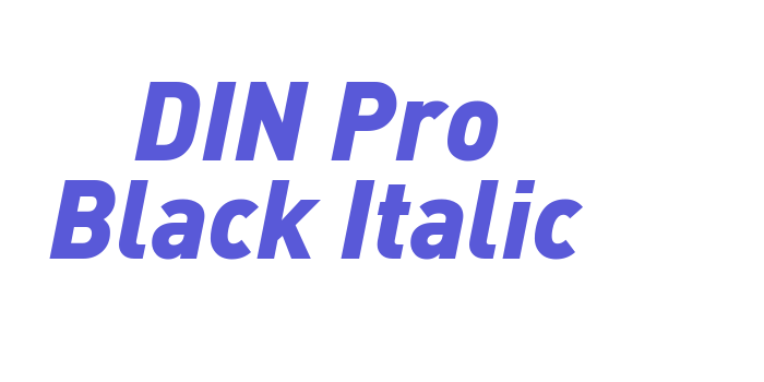 DIN Pro Black Italic Font