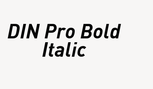 DIN Pro Bold Italic Font