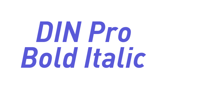 DIN Pro Bold Italic Font