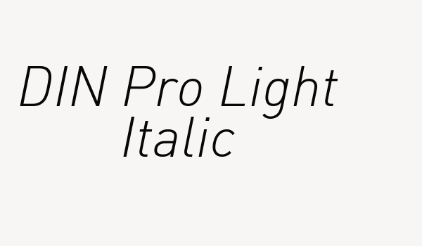 DIN Pro Light Italic Font