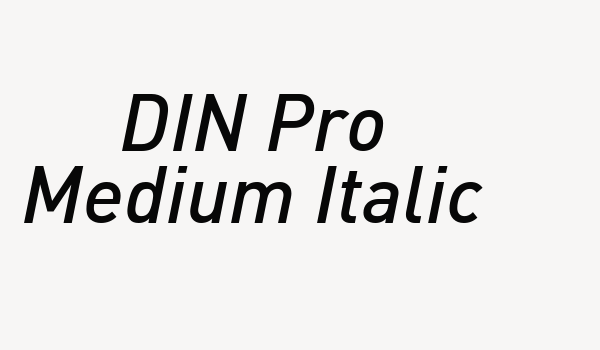 DIN Pro Medium Italic Font