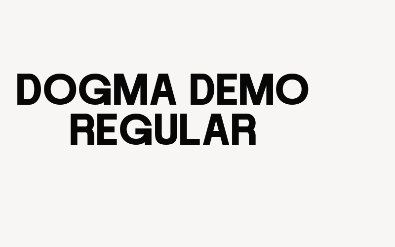 DOGMA DEMO Regular Font