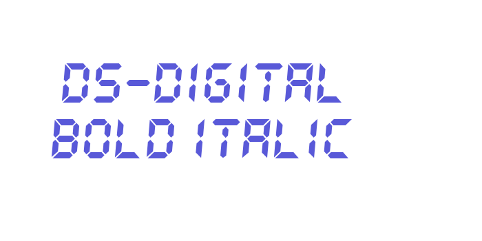 DS-Digital Bold Italic Font Download