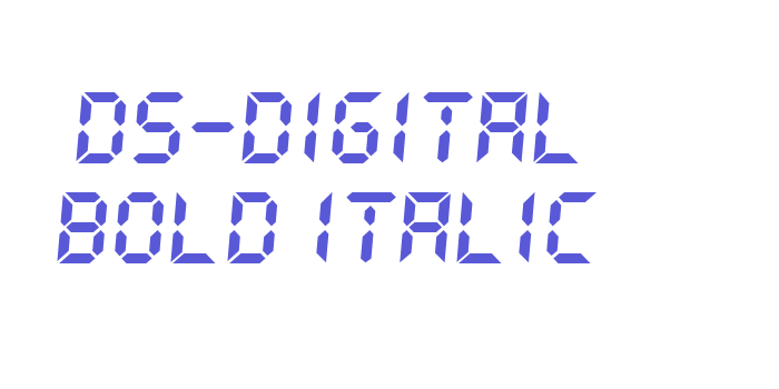 DS-Digital Bold Italic Font