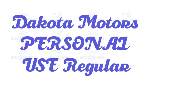 Dakota Motors PERSONAL USE Regular font free