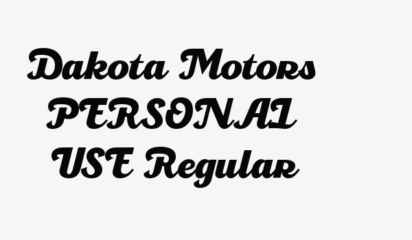 Dakota Motors PERSONAL USE Regular Font