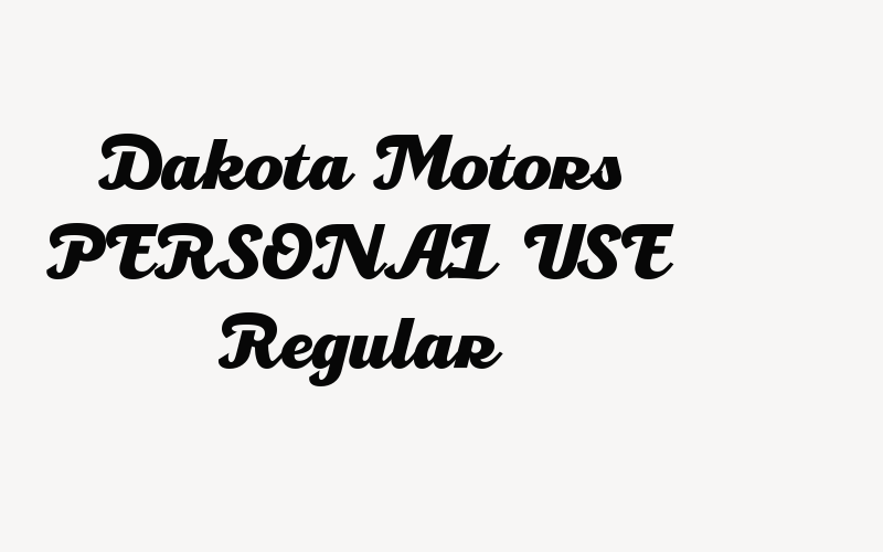 Dakota Motors PERSONAL USE Regular Font