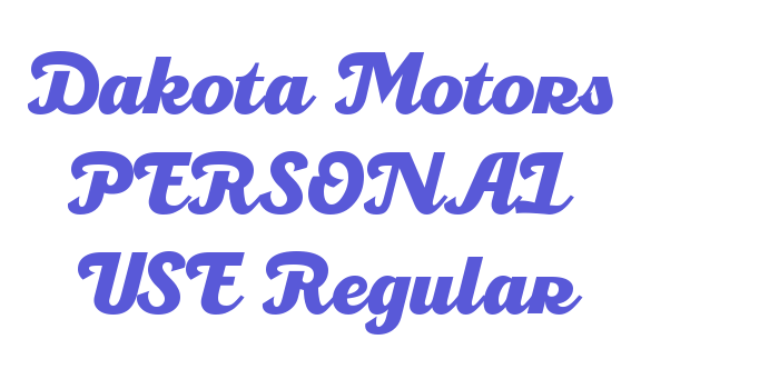 Dakota Motors PERSONAL USE Regular Font