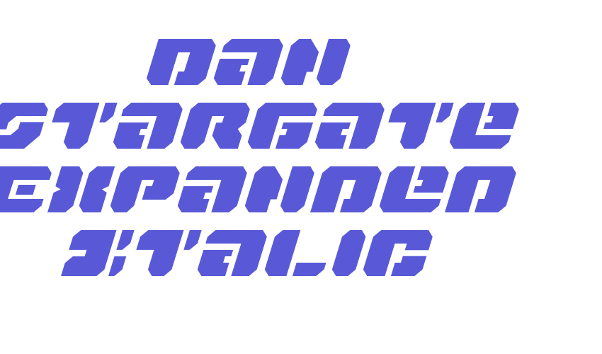 Dan Stargate Expanded Italic Font