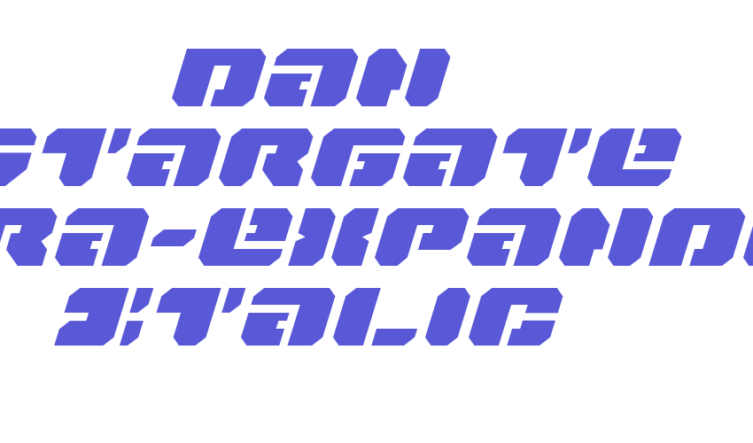 Dan Stargate Extra-expanded Italic Font