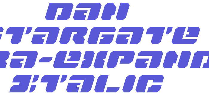 Dan Stargate Extra-expanded Italic Font Download