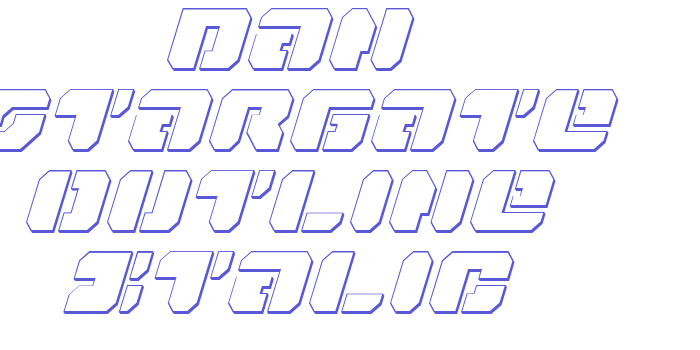 Dan Stargate Outline Italic Font Download