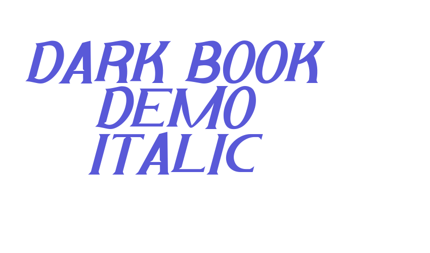 Dark Book Demo Italic Font Download